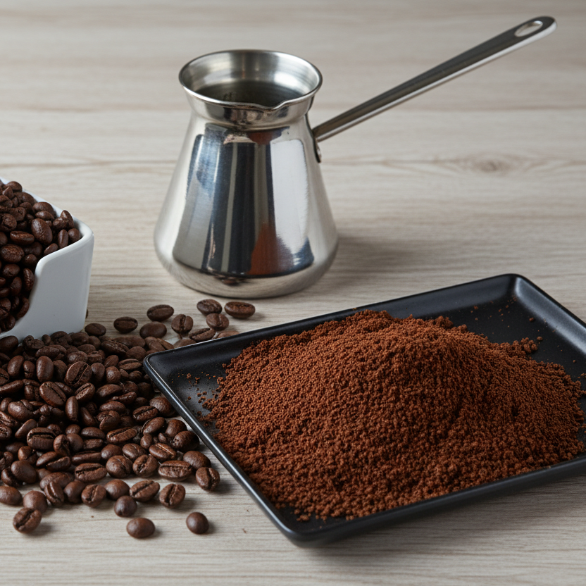 Clumsy coffee setup with chrome rakweh